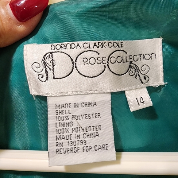 Dorinda Clark Cole Green and white Stripes Satin bodycon Formal Midi dre… - Picture 6 of 11